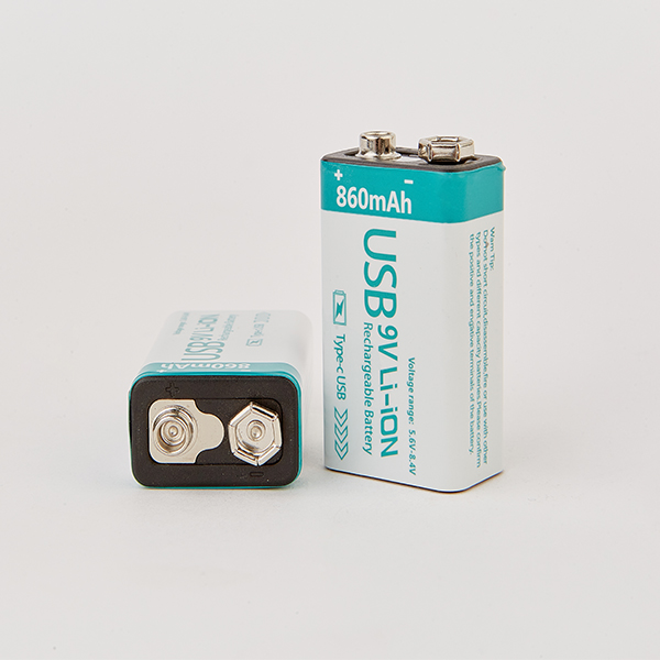 9V USB Rechargeable Lithium Battery