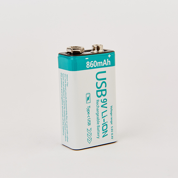 9V USB Rechargeable Lithium Battery